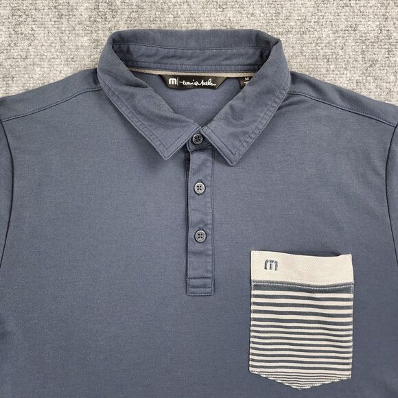 Travis Mathew Shirt Mens Medium Gray Pima Polo Short Sleeve Performance Golf - Picture 9 of 16